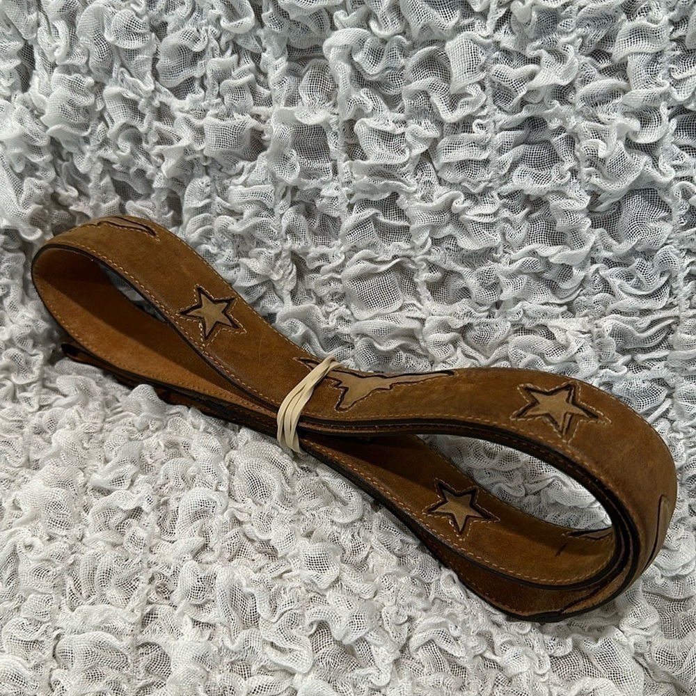 Western Belt SILVERCREEK CLASSICS Brown Leather LONGHORNS/Stars Men’s sz 42
